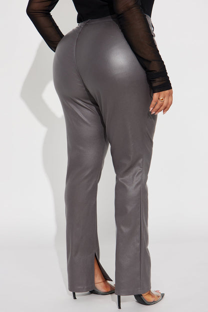 Gia Faux Leather Skinny Pant - Charcoal