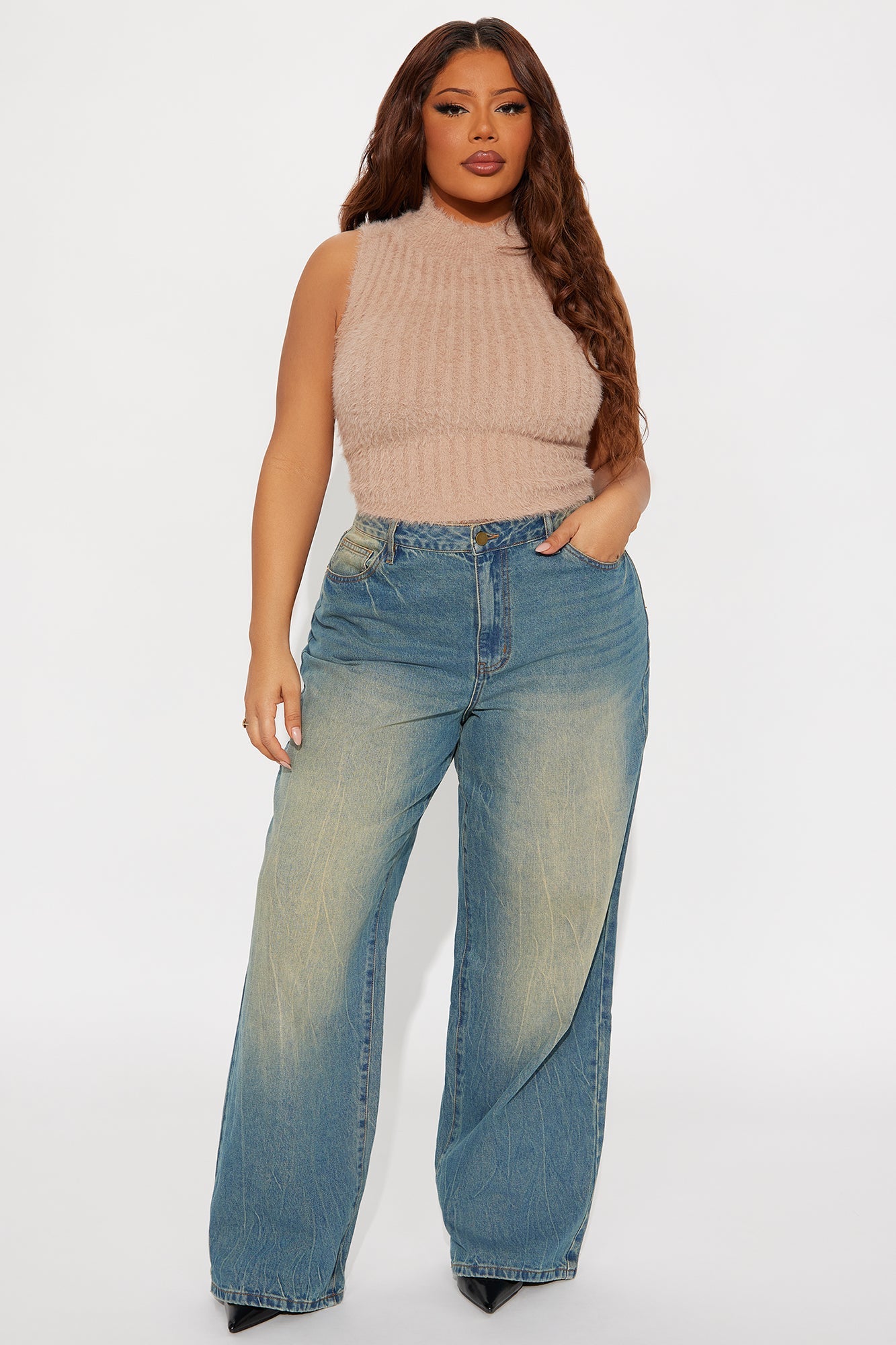 Soft Touch Fuzzy Sweater - Taupe