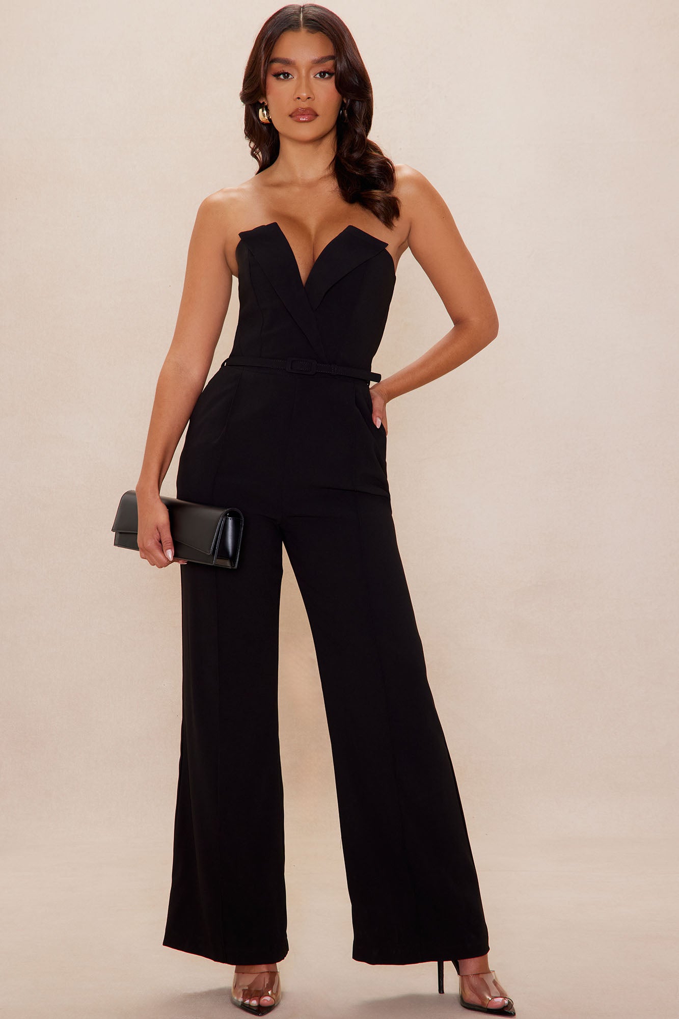 Jaden Wide Leg Jumpsuit - Black