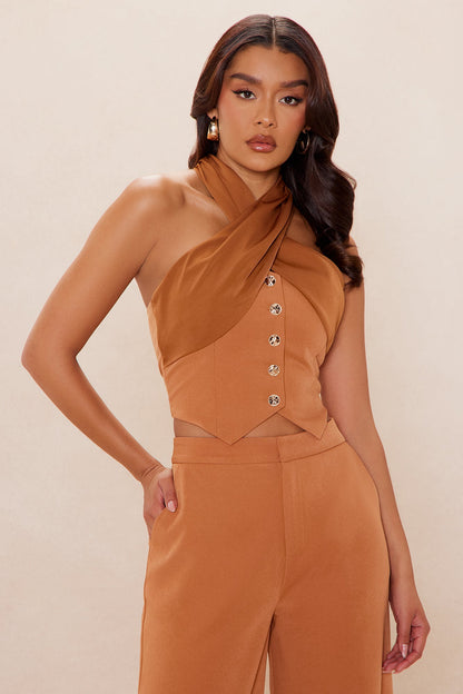 Clarice Wide Leg Pant Set - Rust