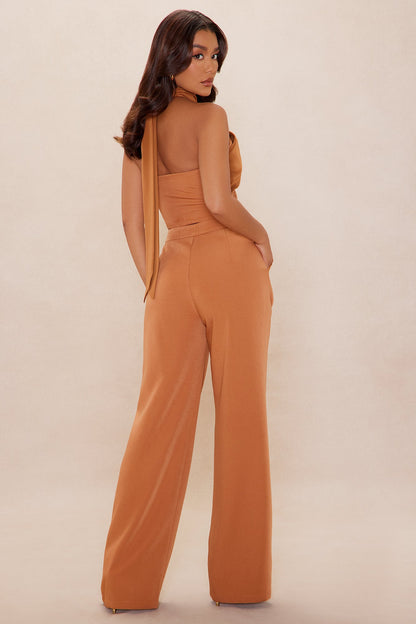 Clarice Wide Leg Pant Set - Rust