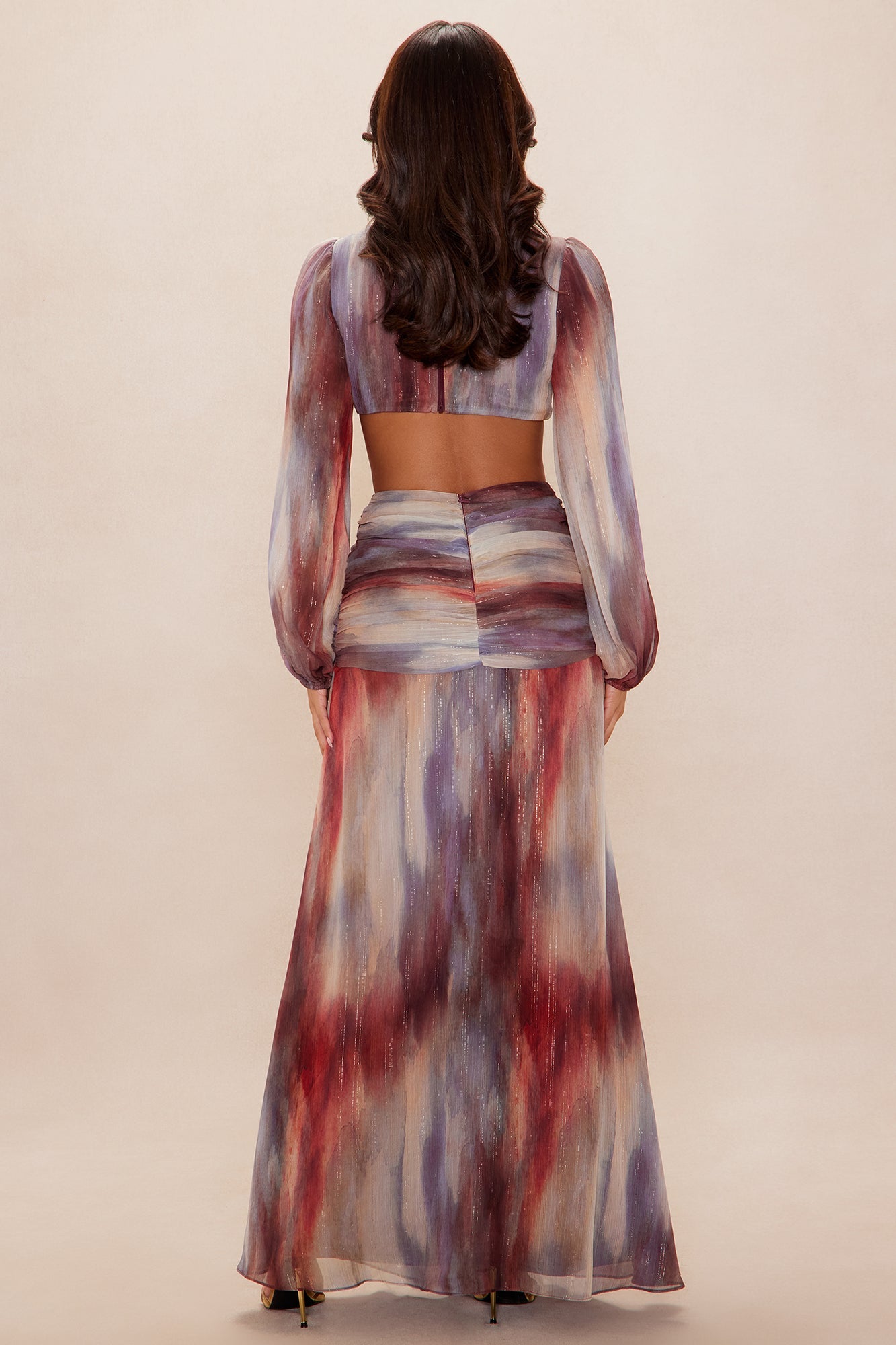 Shira Tie Dye Maxi Dress - Brown