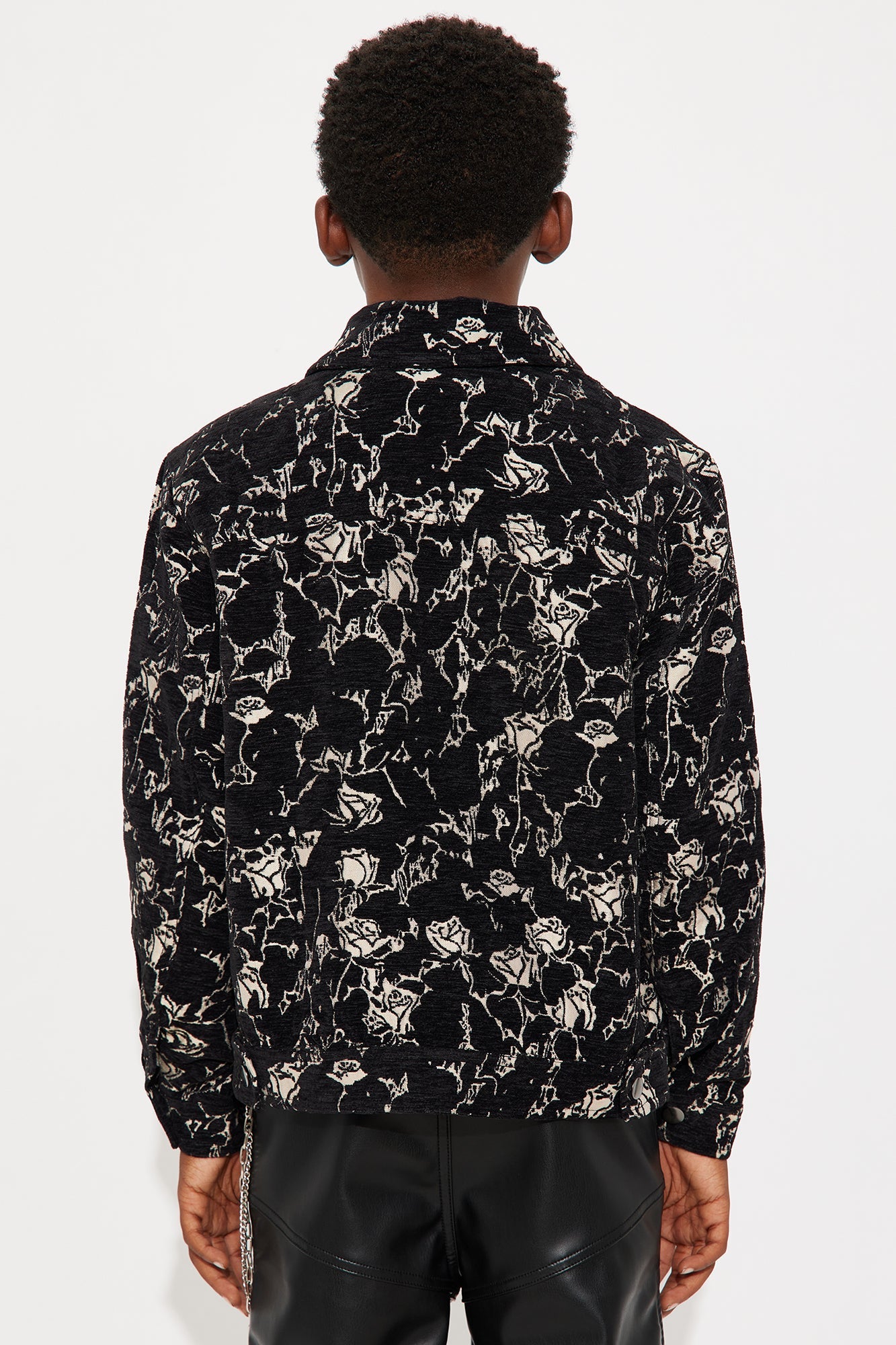 Mini Wild Rose Tapestry Trucker Jacket - Black/combo