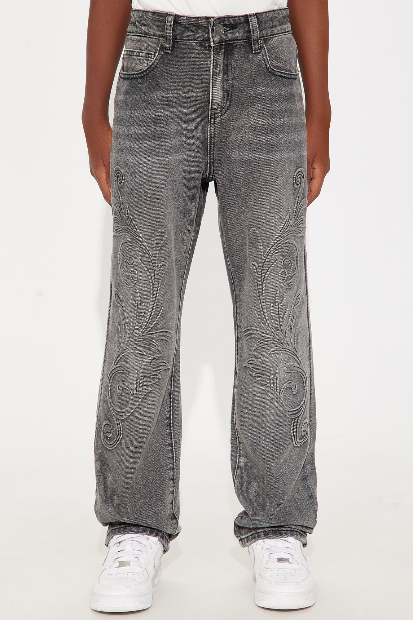 Mini Julian Embossed Skinny Jeans - Dark Wash