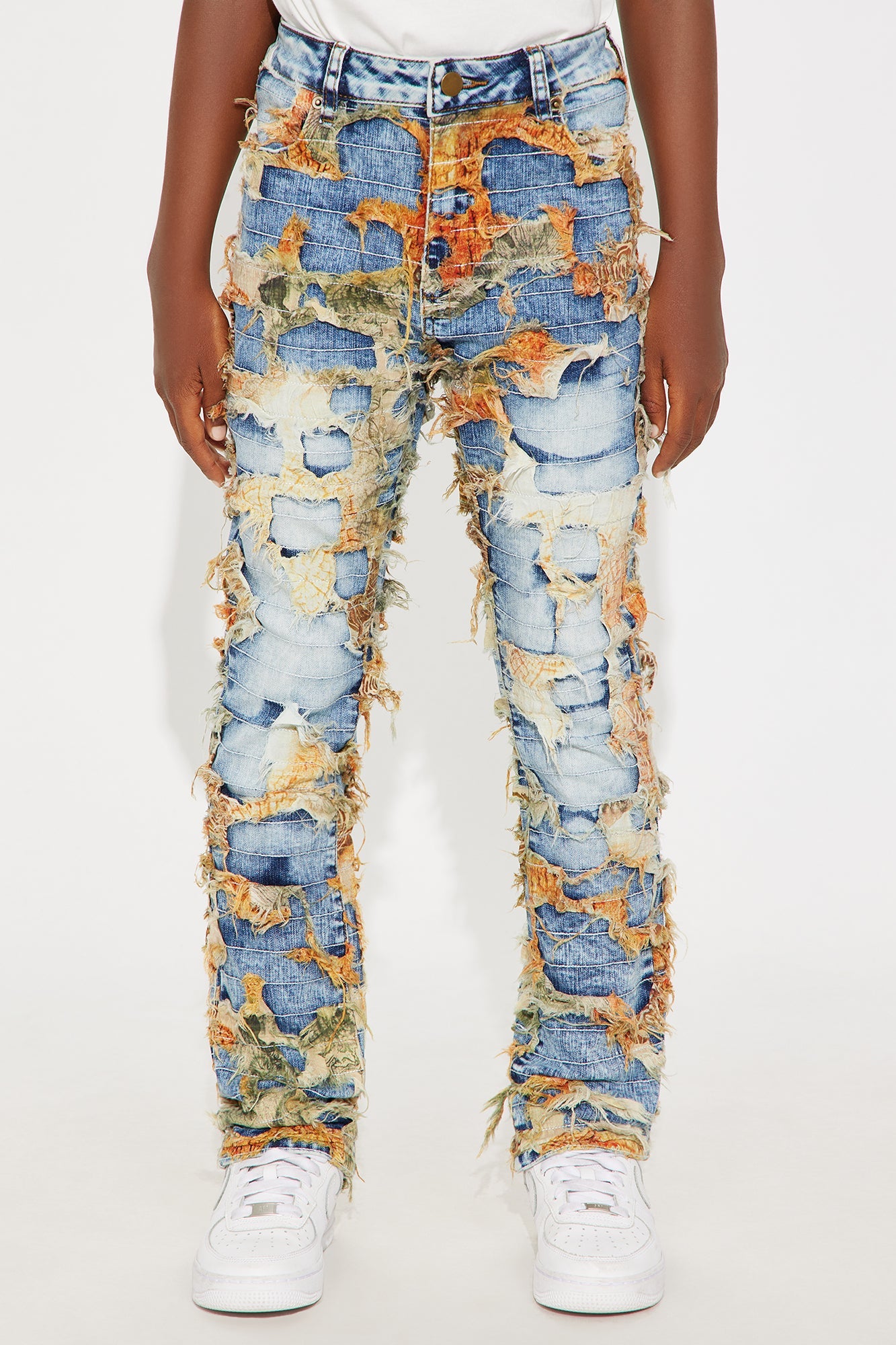 Mini Edgar Vintage Shredded Slim Jeans - Medium Wash