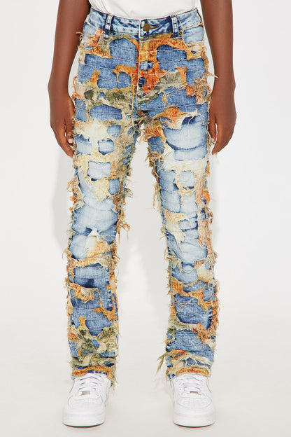 Mini Edgar Vintage Shredded Slim Jeans - Medium Wash