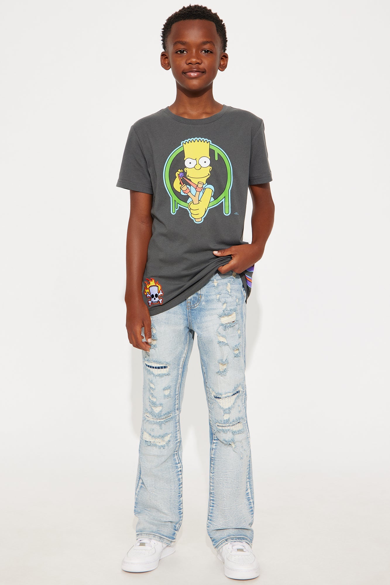 Mini Undercover Slim Stacked Flare Jeans - Medium Blue Wash