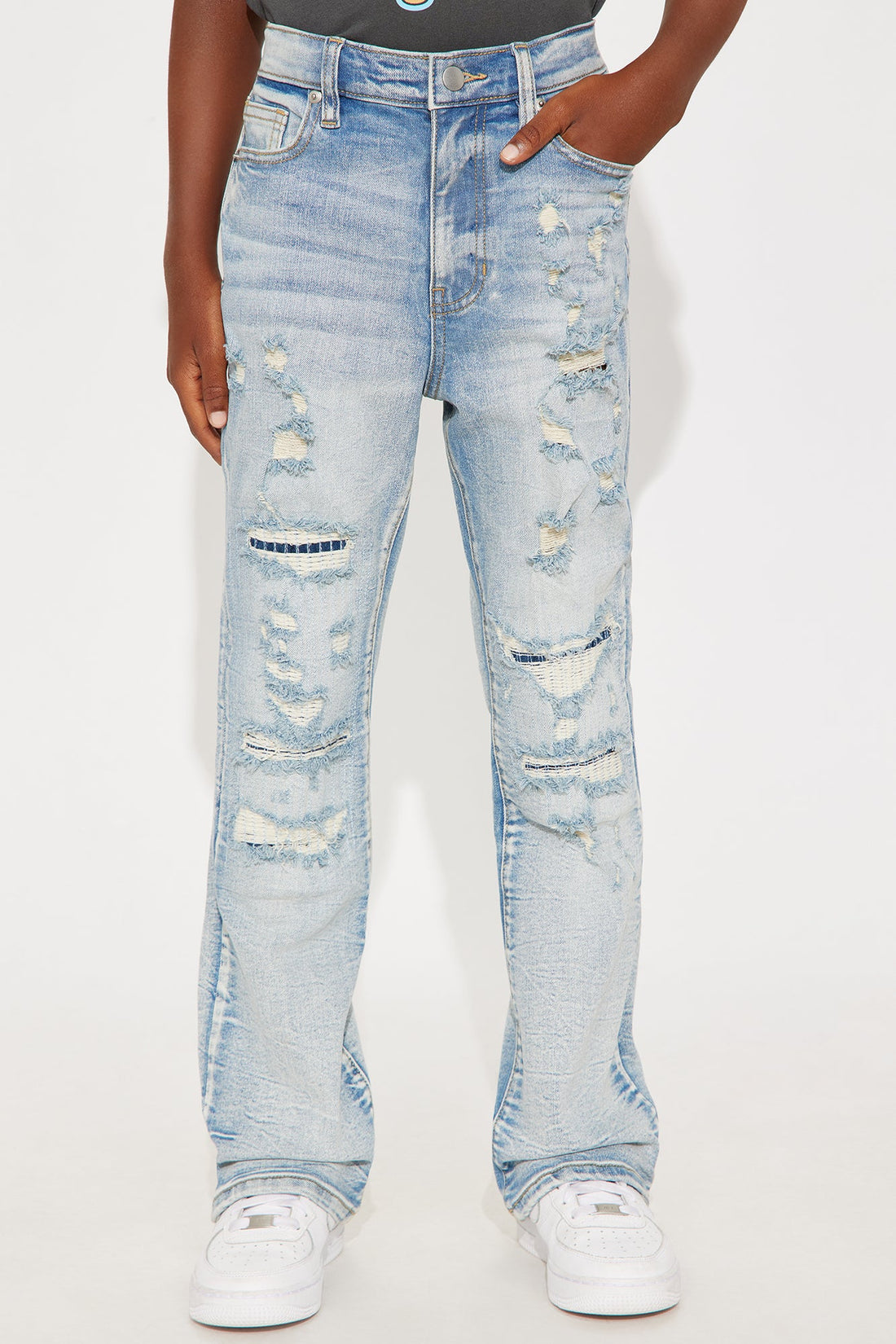 Mini Undercover Slim Stacked Flare Jeans - Medium Blue Wash