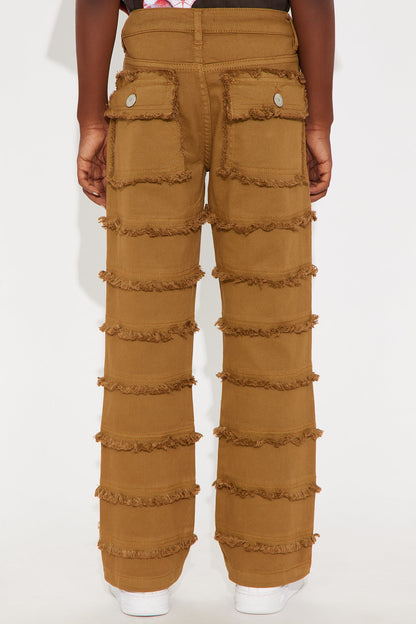 Mini Cameron Distressed Twill Pants - Dark Brown