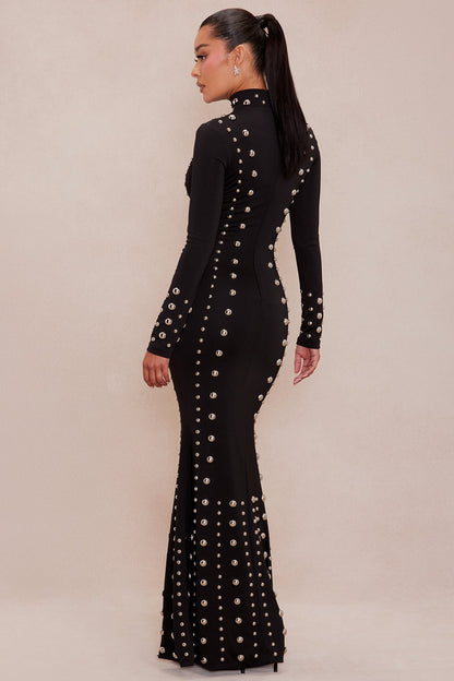 Vixen Studded Maxi Dress - Black