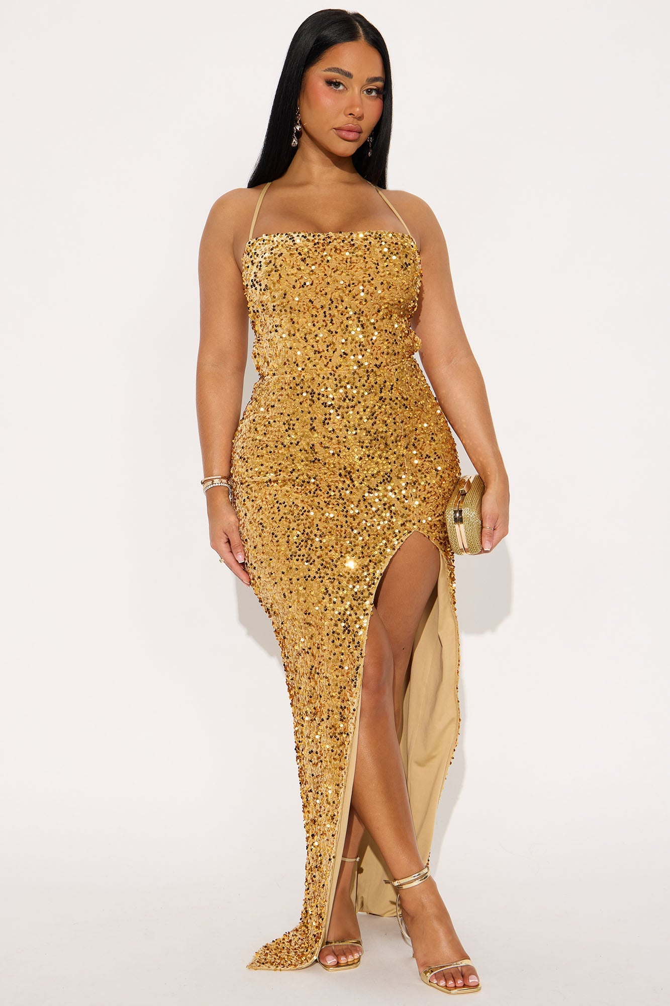 Tokyo Nights Sequin Gown - Gold