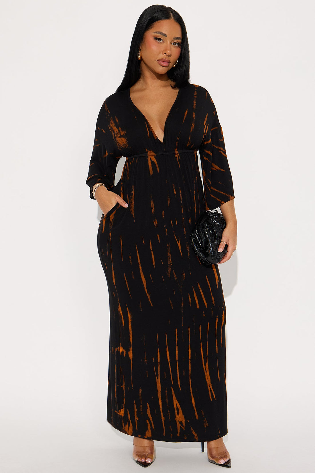 Kae Tie Dye Maxi Dress - Black/combo
