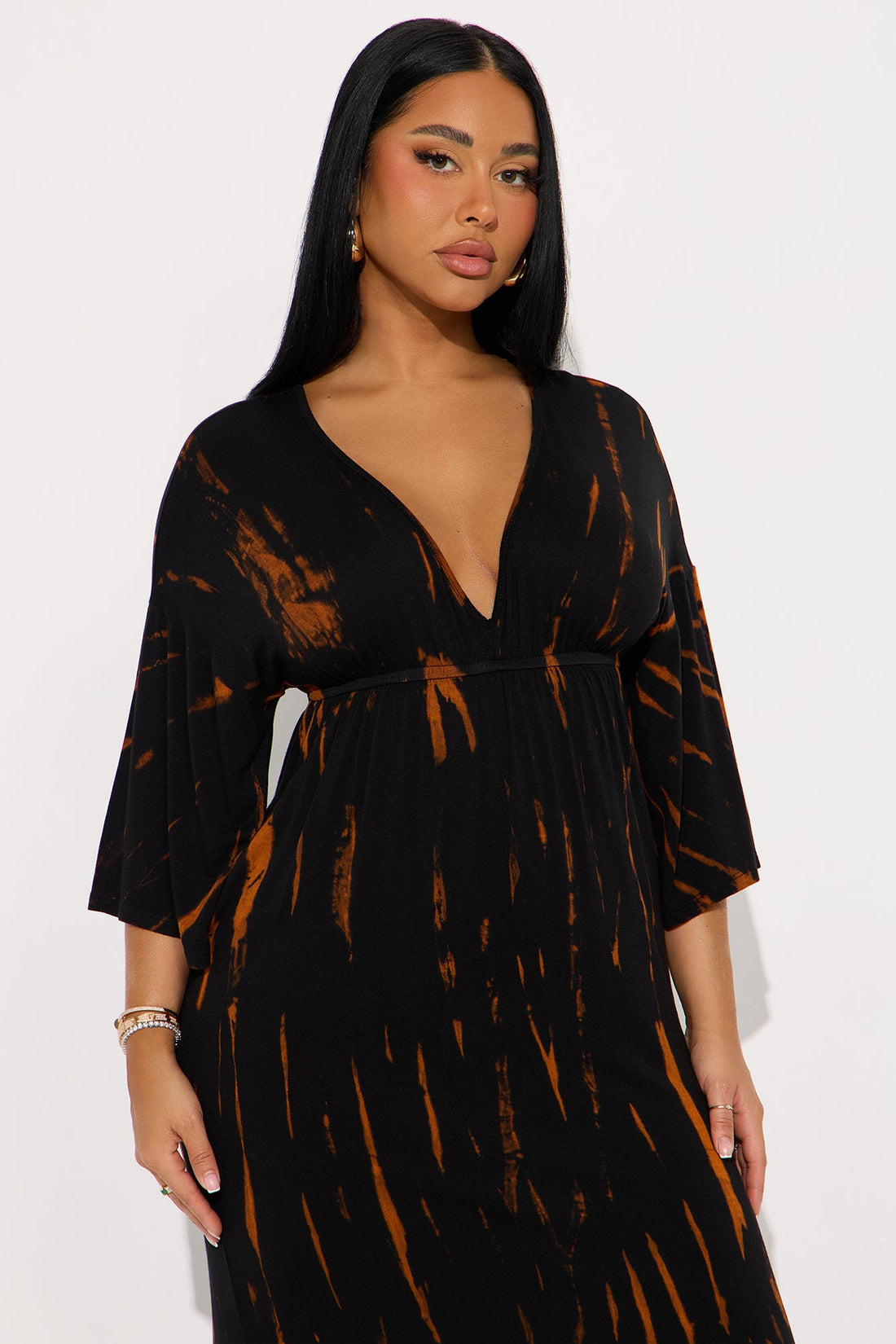 Kae Tie Dye Maxi Dress - Black/combo