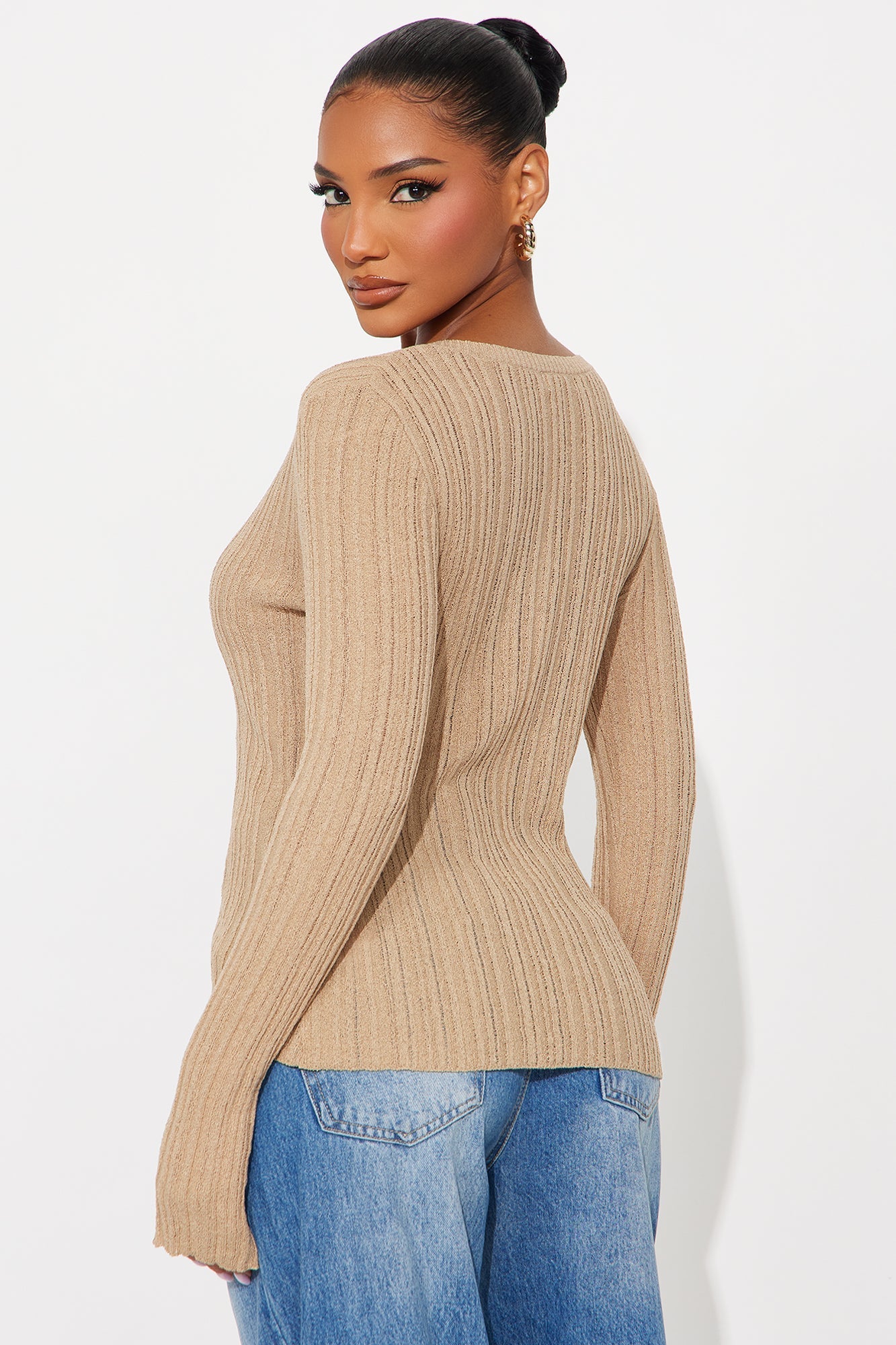 One More Chance Plisse Cardigan - Taupe