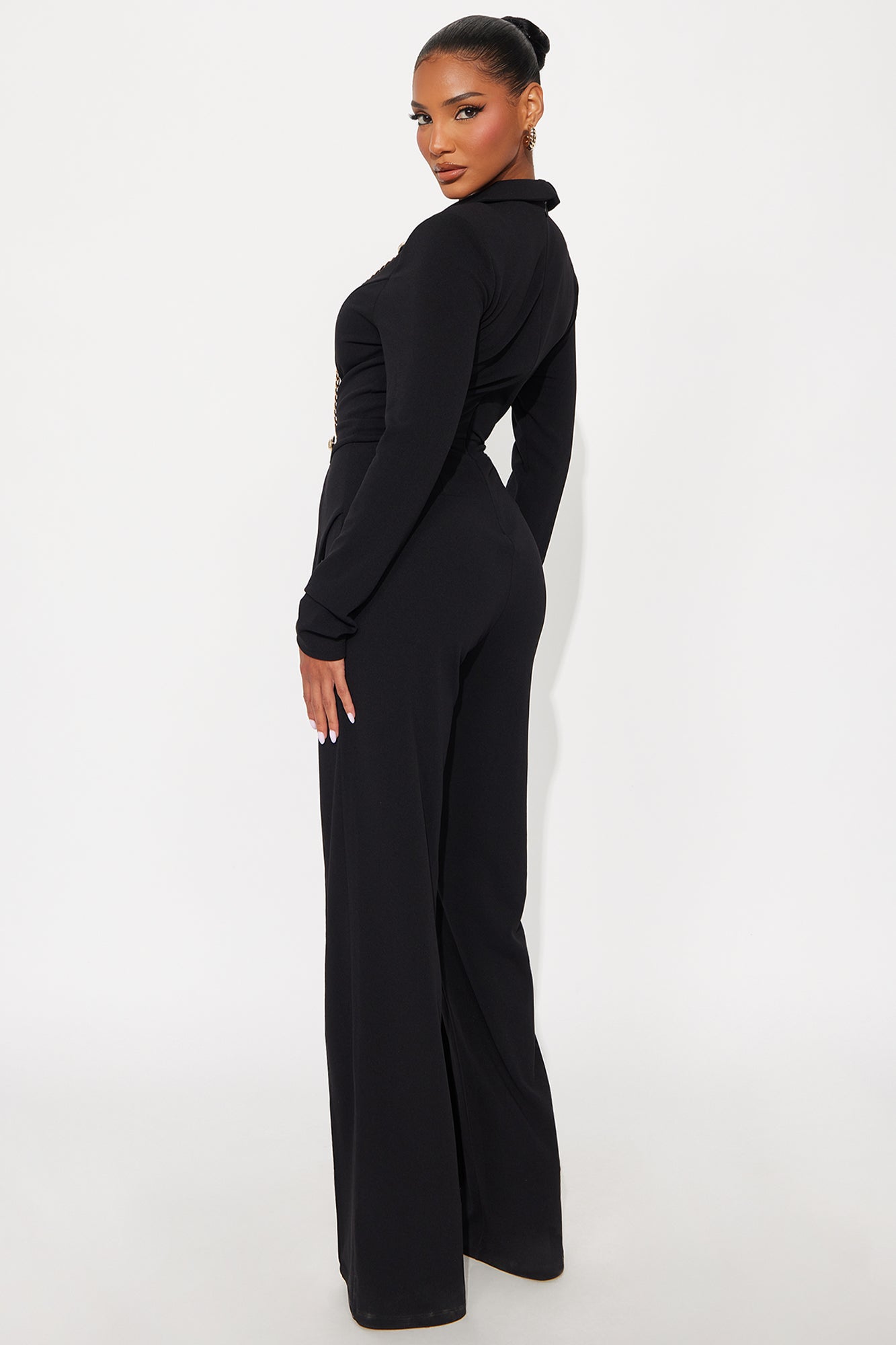 Mikayla Wide Leg Jumpsuit - Black