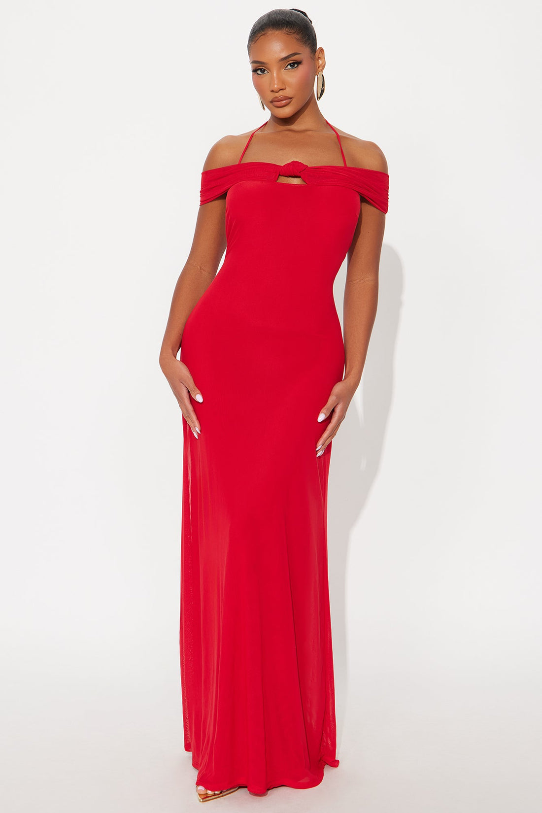 Sparrow Mesh Maxi Dress - Red