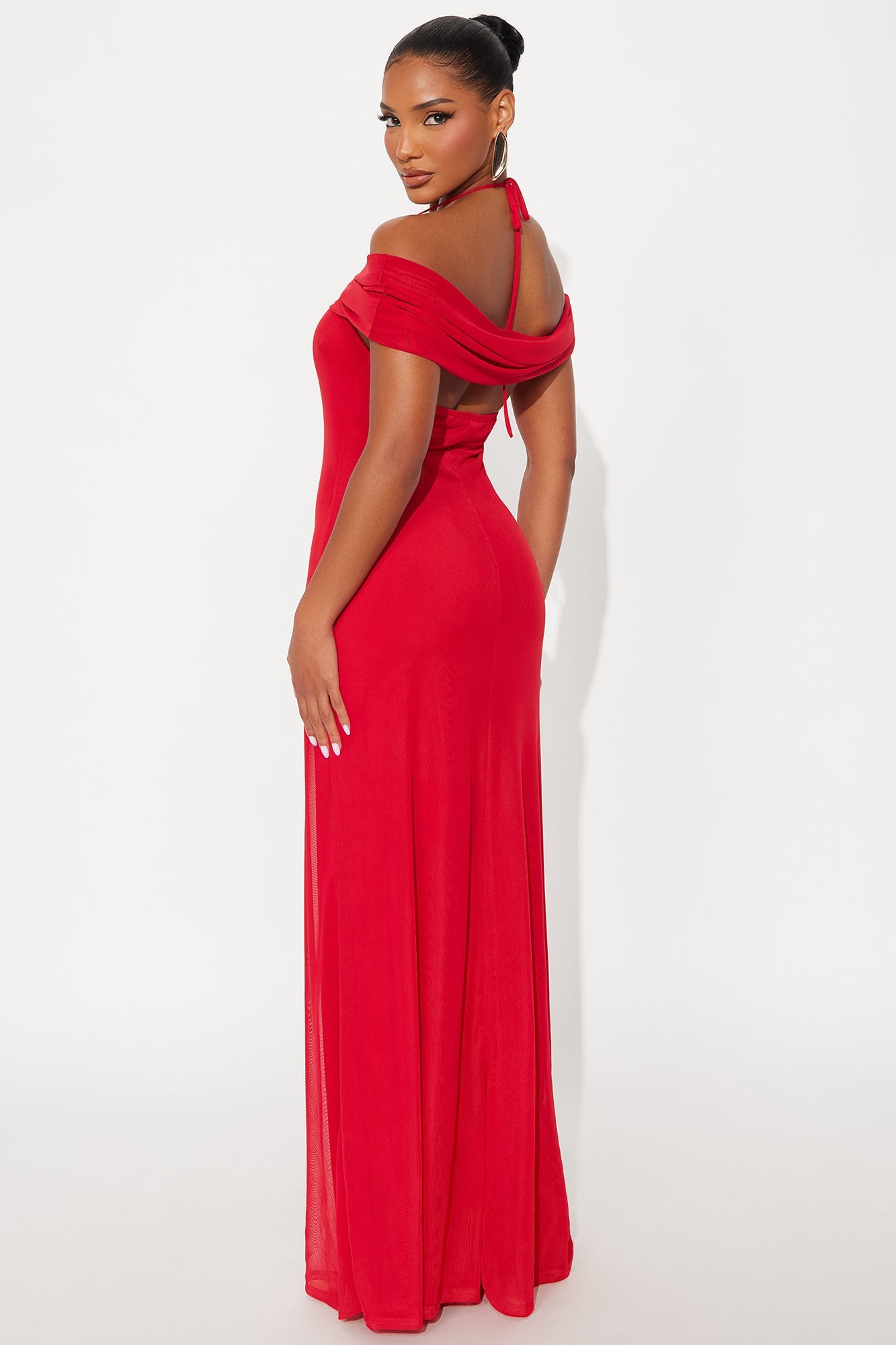Sparrow Mesh Maxi Dress - Red
