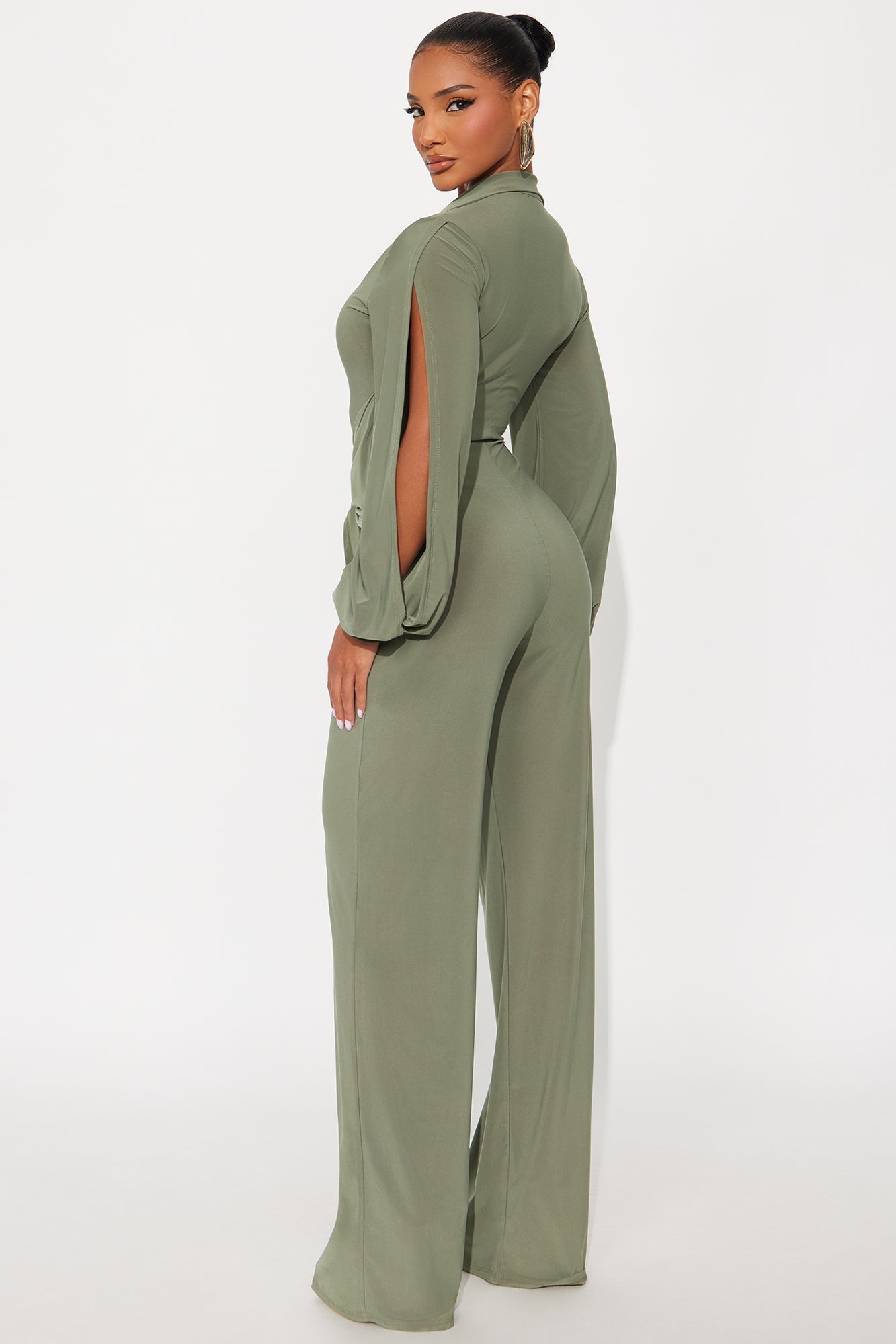 Leona Wide Leg Jumpsuit - Olive