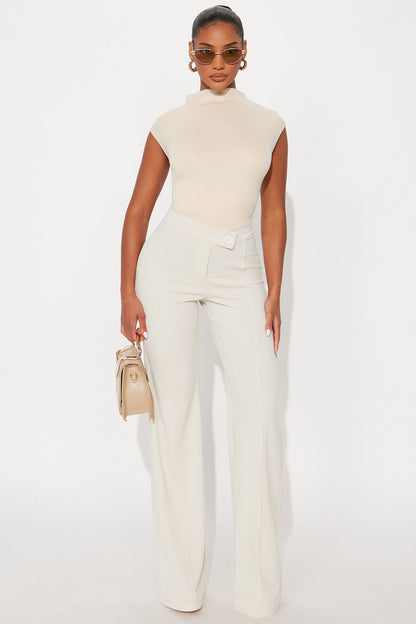 Tall Call It Even Wide Leg Dress Pants - Oatmeal