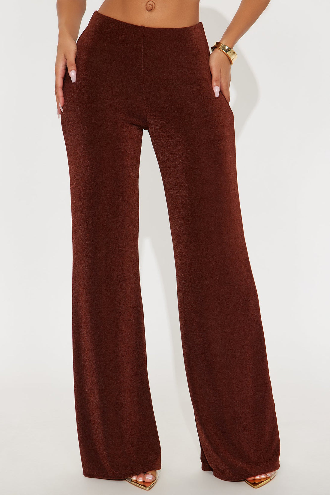 Not Your Average Slinky Wide Leg Pant 32″ - Chocolate