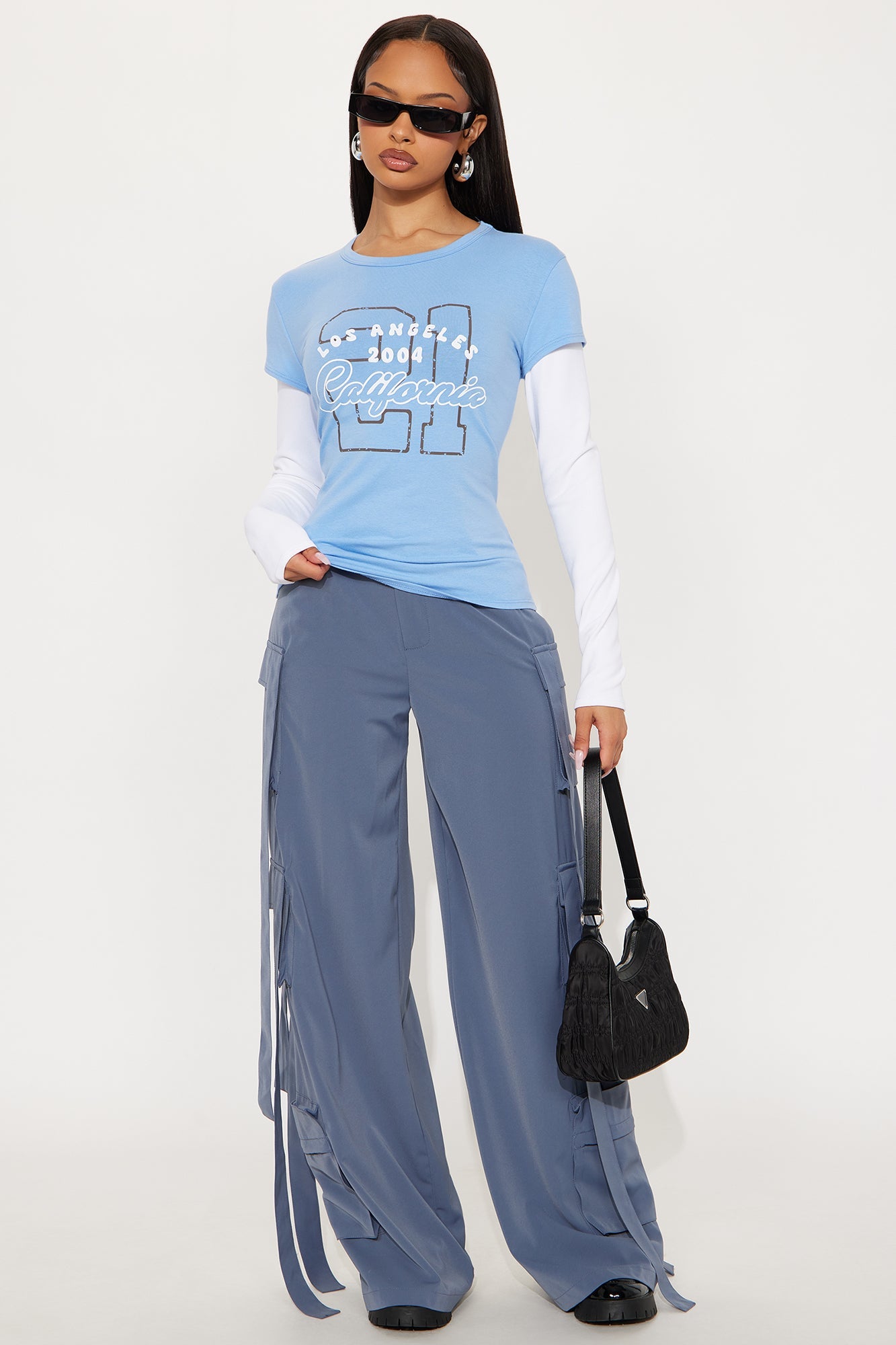 Los Angeles 2004 Double Long Sleeve Tee - White/Blue