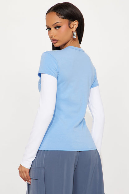 Los Angeles 2004 Double Long Sleeve Tee - White/Blue
