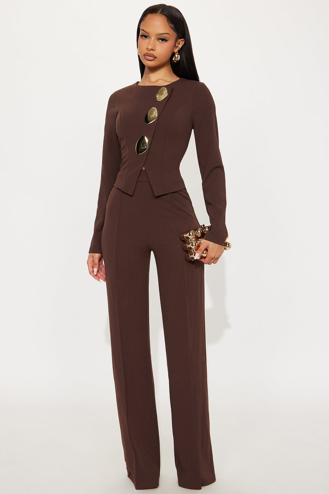 Soft Power Wide Leg Jumpsuit - Chocolate