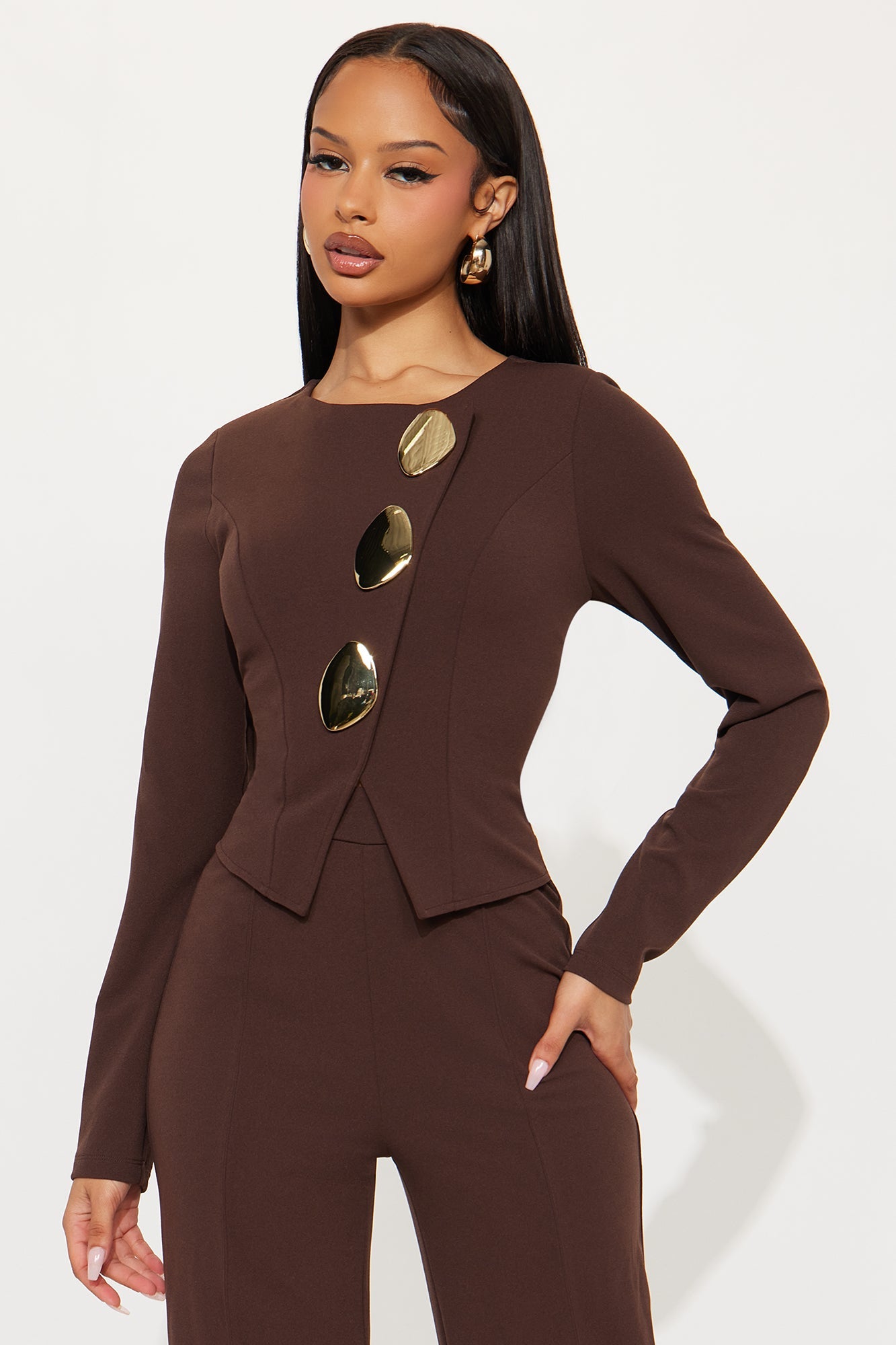Soft Power Wide Leg Jumpsuit - Chocolate