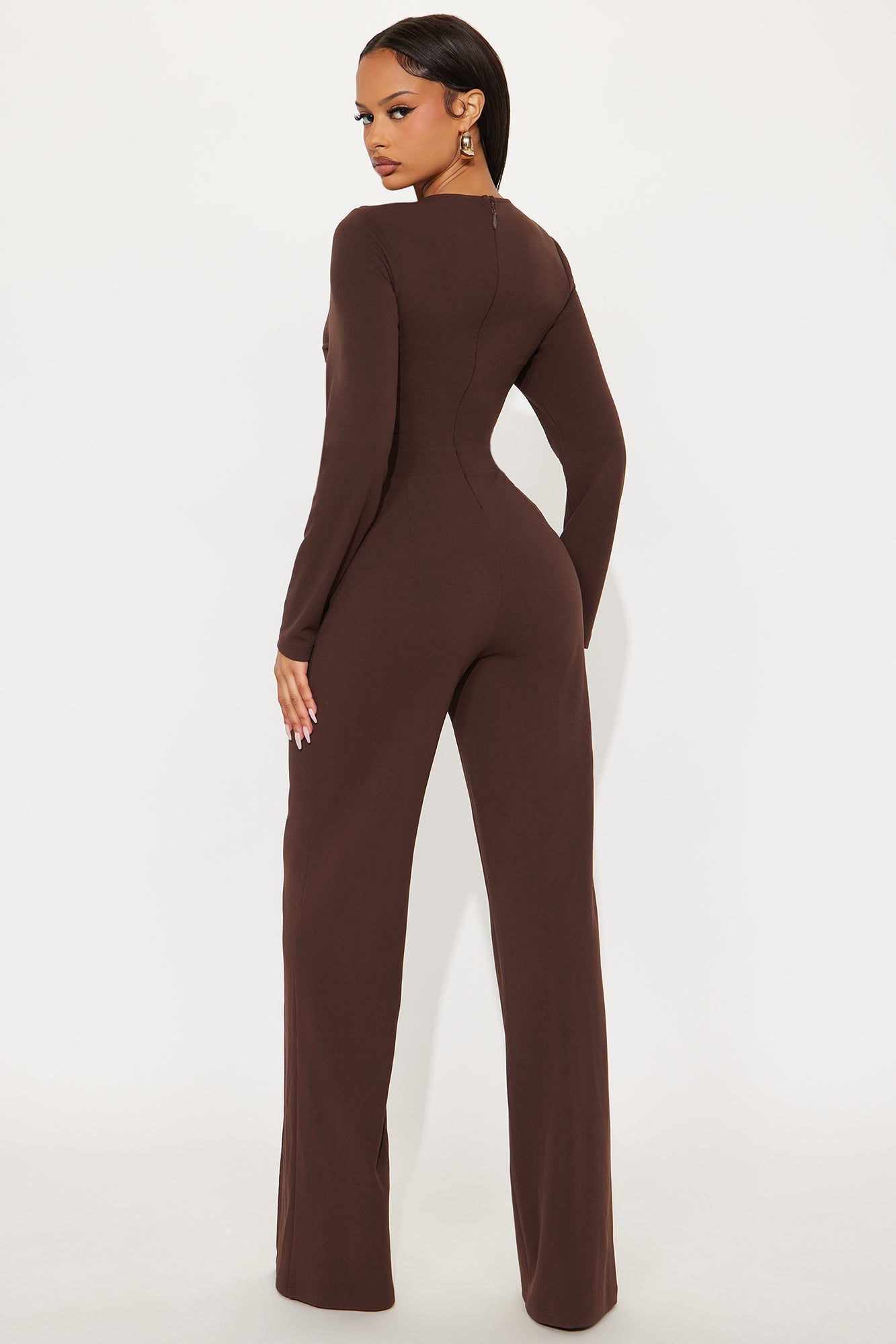 Soft Power Wide Leg Jumpsuit - Chocolate