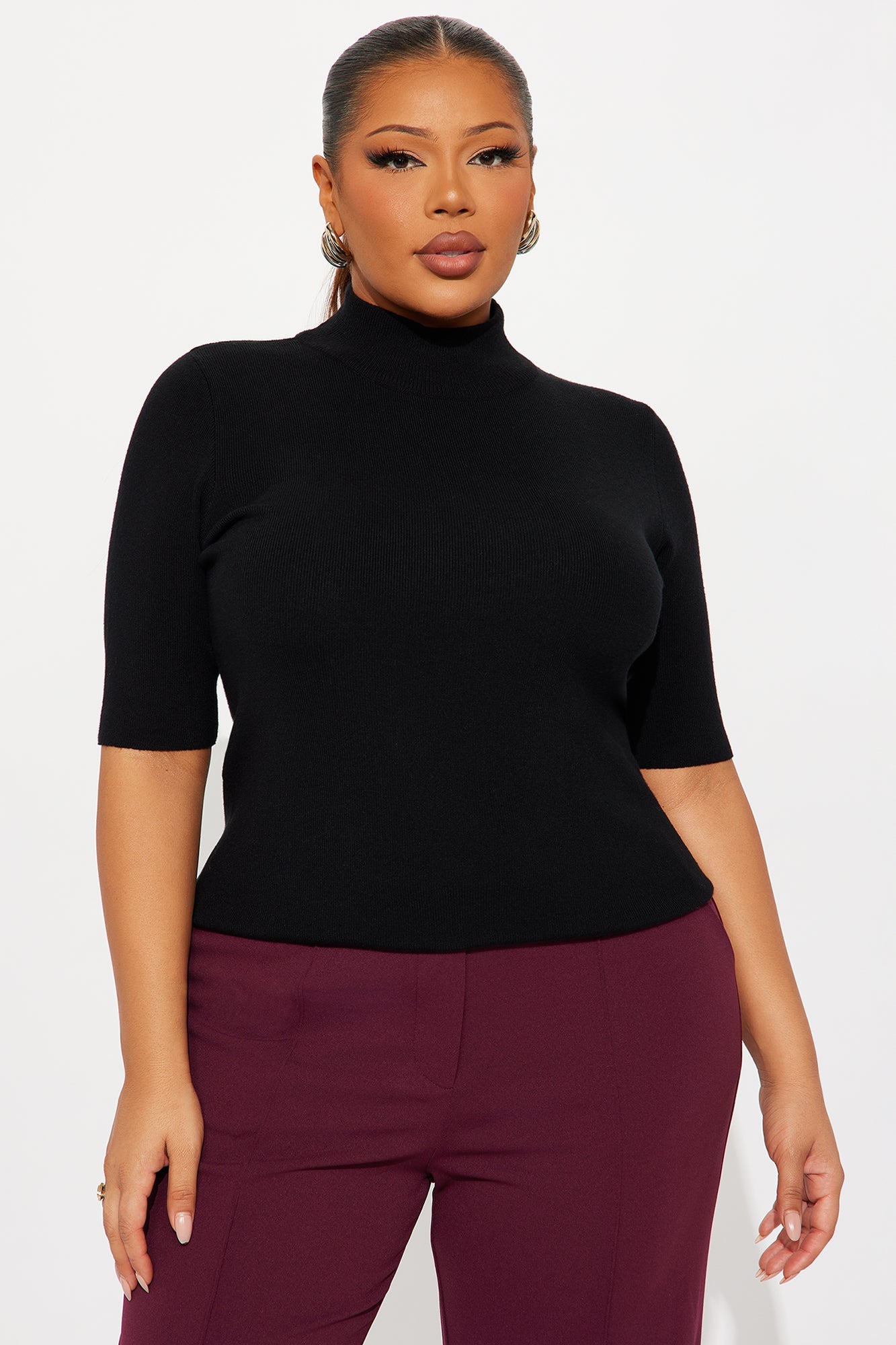 Calm Vibes Ribbed Sweater - Black