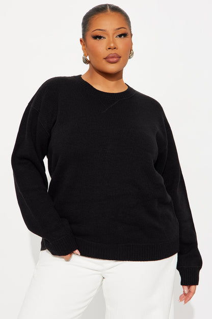 The Cozy Days Pullover Sweater - Black