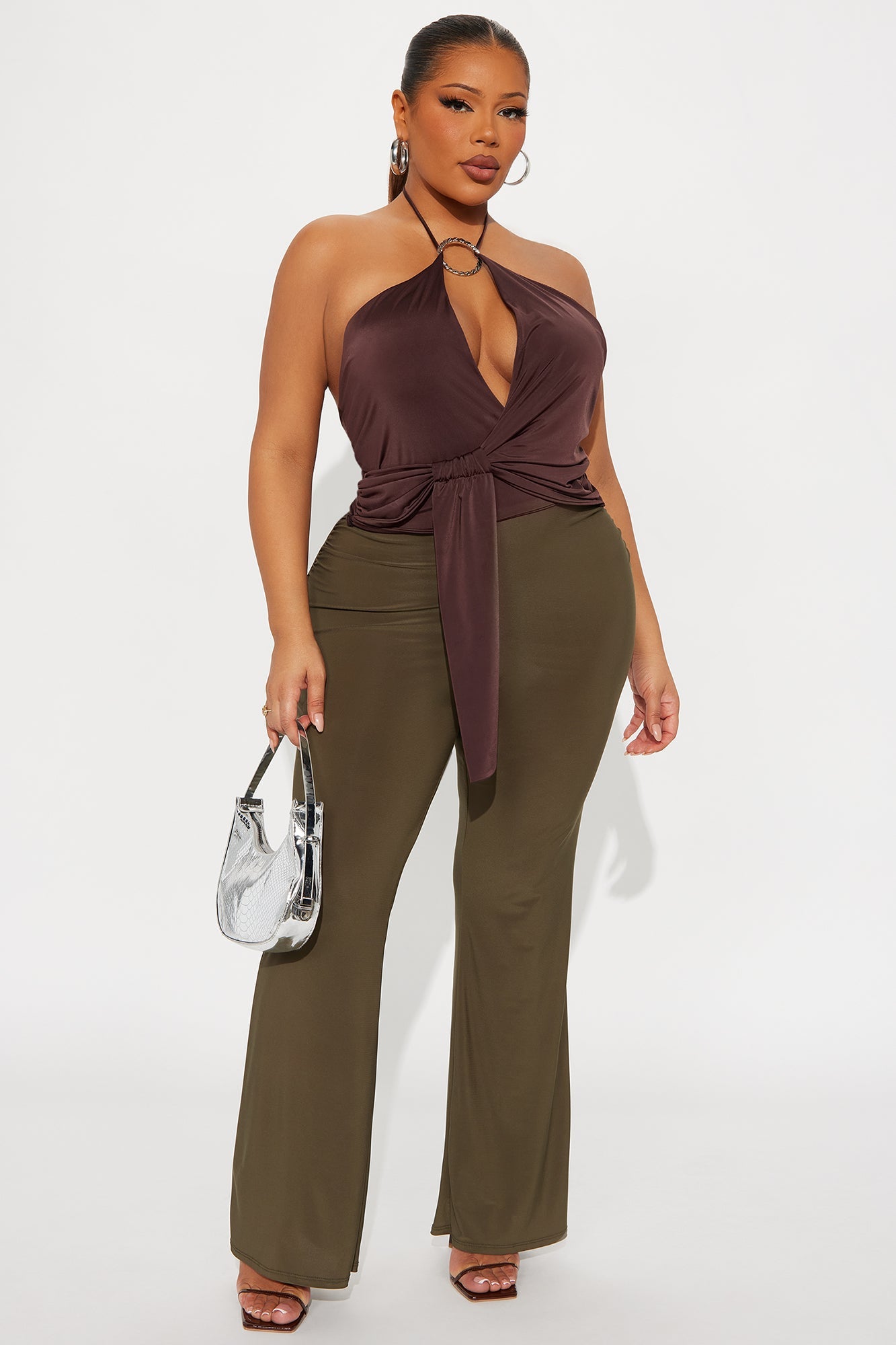 Waiting On You Flare Pant 32″ - Olive