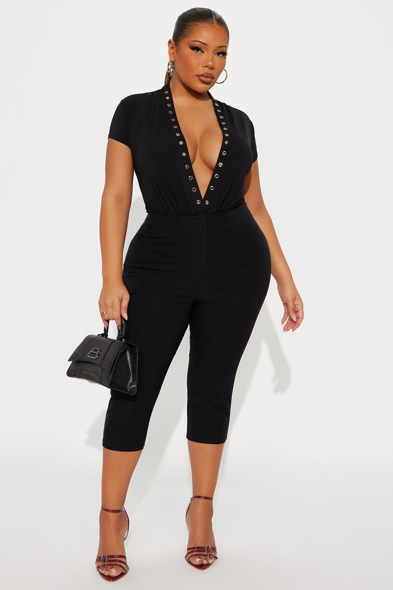 Switcheroo Ruched Short Sleeve Bodysuit - Black