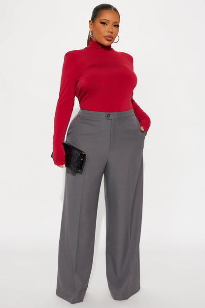 True Long Sleeve Turtle Neck Bodysuit - Red