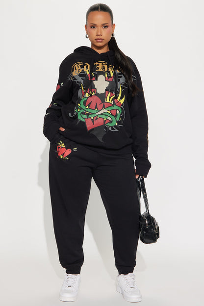 Ed Hardy Sacred Heart Jogger - Black