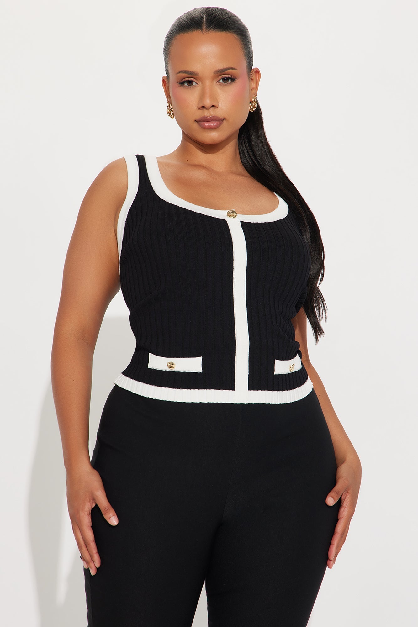 Been Thinking Hardware Tank Top - Black/White