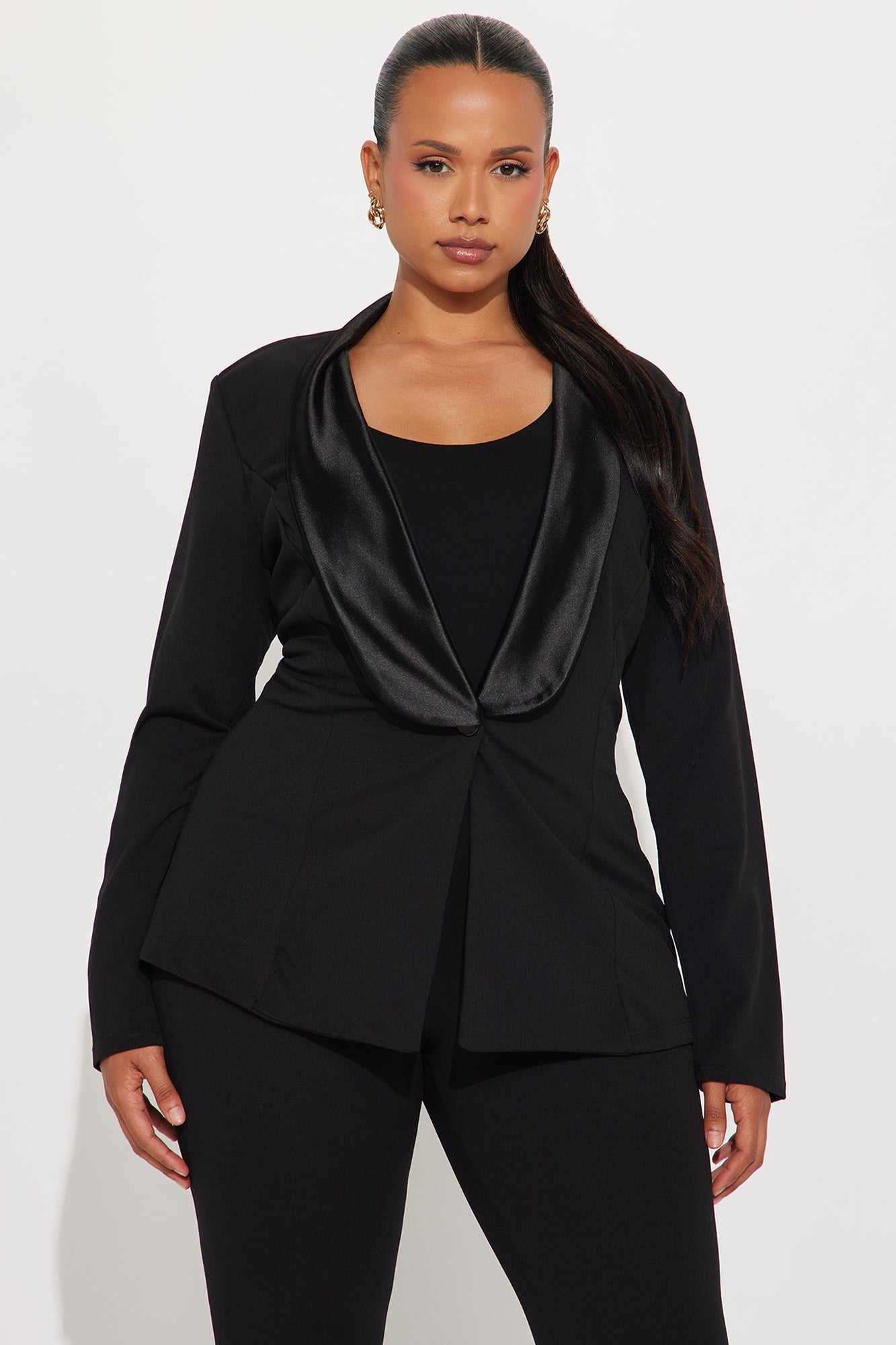 Ella Blazer Pant Set - Black