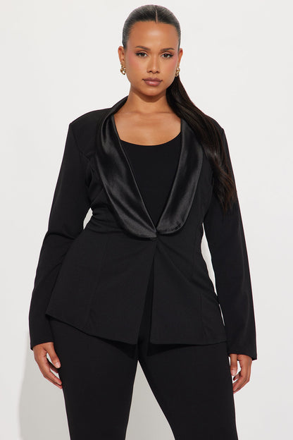 Ella Blazer Pant Set - Black