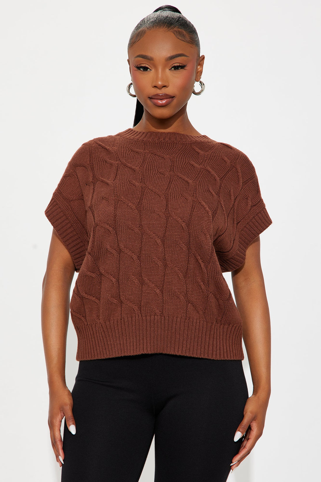 Calm Vibes Sweater Vest - Chocolate