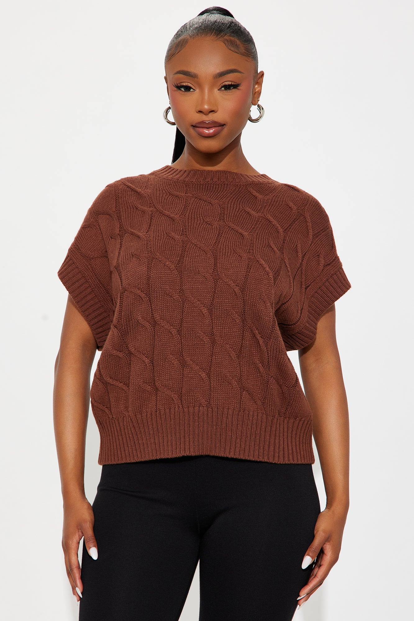 Calm Vibes Sweater Vest - Chocolate