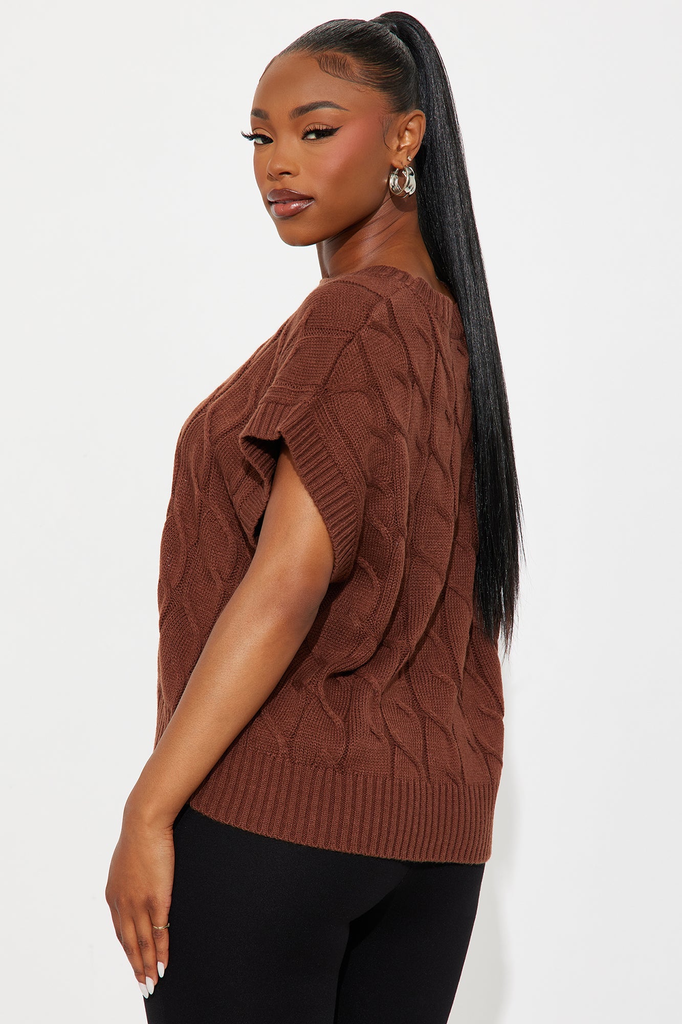Calm Vibes Sweater Vest - Chocolate