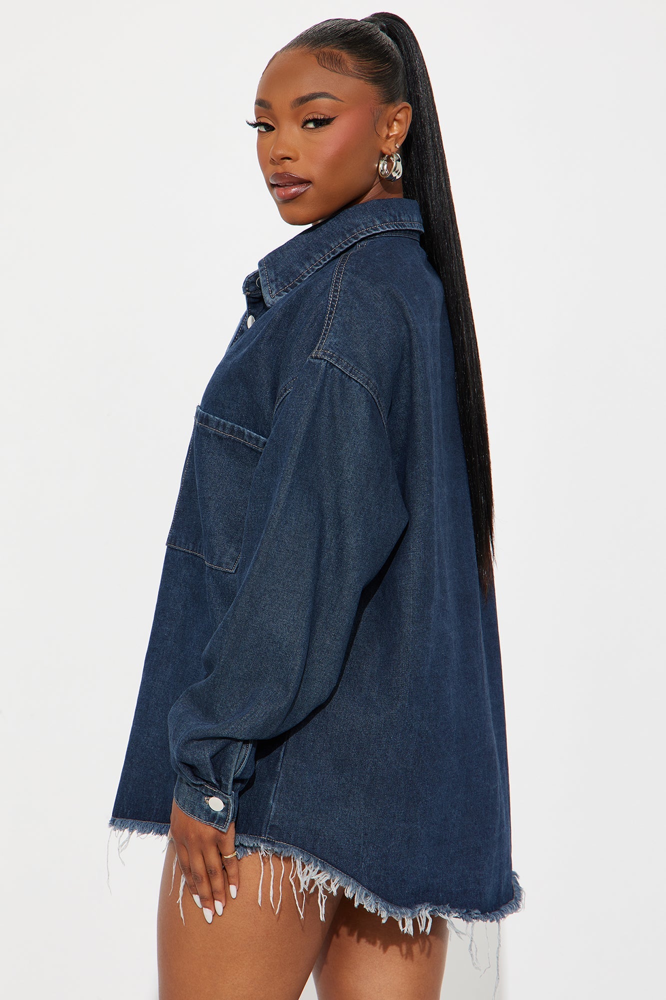 Audrey Denim Short Set - Dark Denim