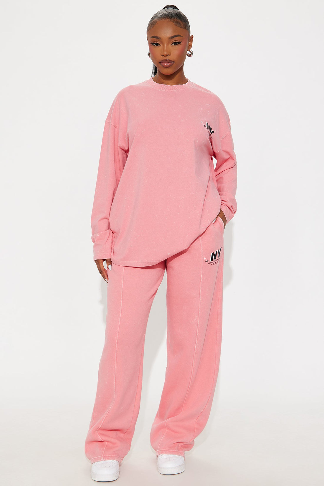 Meet In Manhattan Washed Pants - Pink