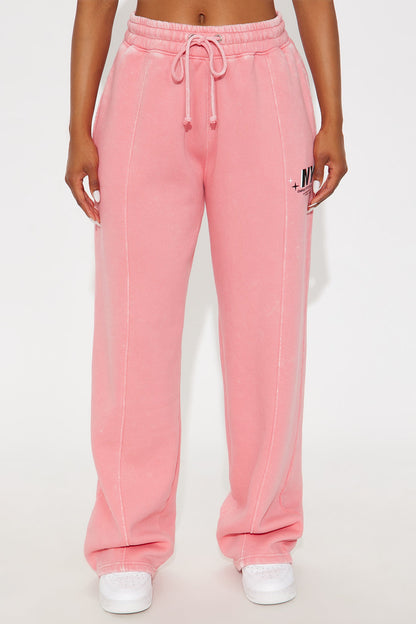 Meet In Manhattan Washed Pants - Pink