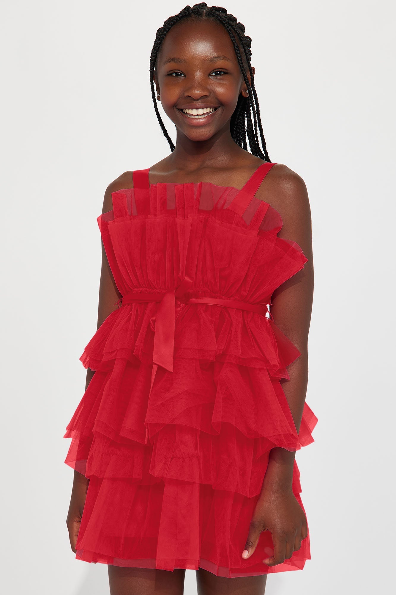Mini Exclusive Tulle Mini Dress - Red