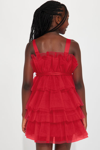 Mini Exclusive Tulle Mini Dress - Red
