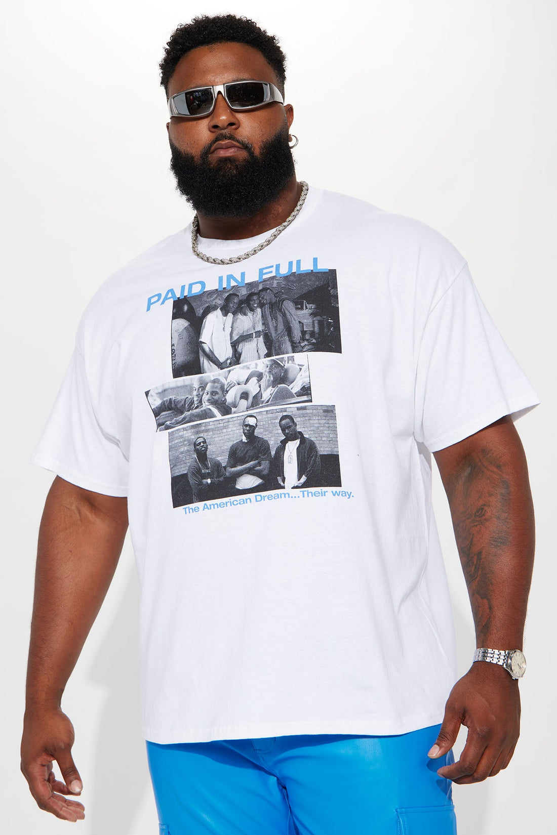 Paid In Full Panels Short Sleeve Tee - White