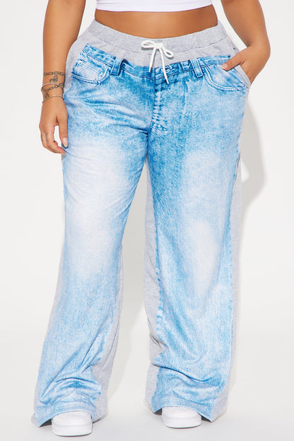 Only The Good Printed Pant - Blue/combo