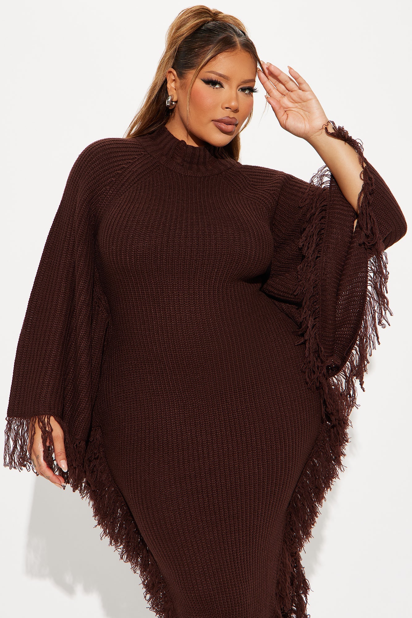 Venae Sweater Maxi Dress - Brown