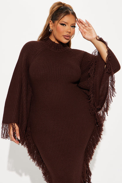 Venae Sweater Maxi Dress - Brown